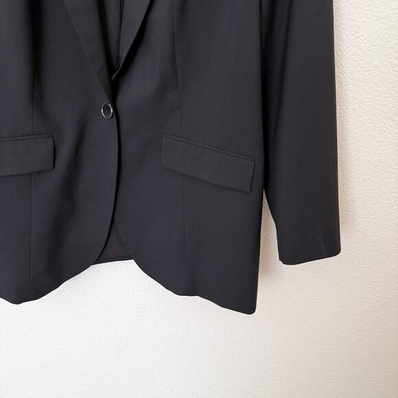 [Universal Standard] Black Rio Wool Blend Blazer Jacket Work Office 14 16 Small - Picture 10 of 12